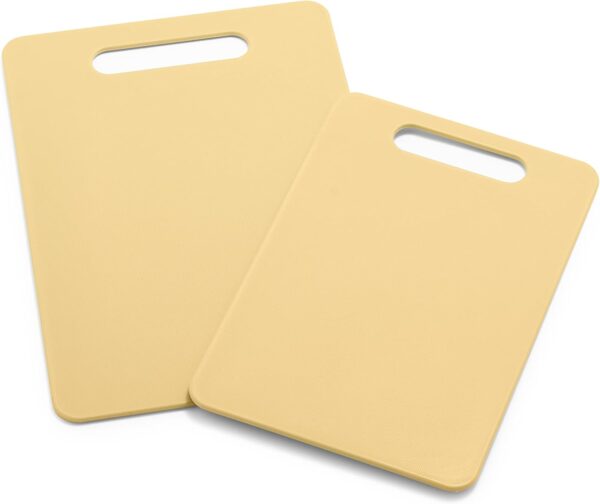 Cutting Board Set 8x12" & 10x14", Extra Durable, Meal Prep, Non-Slip, Grip Handles, Crack Resistant, Dishwasher Safe, Reversible, Versatile Kitchen Essentials, Yellow