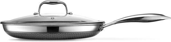 Hybrid Nonstick 12-Inch Fry Pan with Tempered Glass Lid, Stay-Cool Handle, Dishwasher and Oven Safe, Induction Ready, Compatible with All Cooktops - Image 2