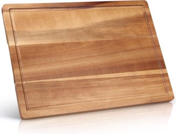 17" Best Acacia Wood Cutting Board for Kitchen Large Charcuterie Board Wooden Chopping Boards Butcher Block Fruit Charcuterie Cheese Boards Meat Serving Platter Carving Board