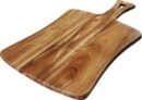 Acacia Wood Cutting Board with Handle 14" x 8.5" Inch, Wooden Serving Tray, Charcuterie Paddle, Cutting Serving Versatile Board for Meat, Cheese, Vegetables, Bread, and Charcuterie
