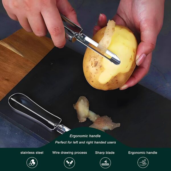 Best Vegetable Carrot Potato Peelers for Kitchen, 2 Pcs, Just Like Mom's old steel Fruits Peeler(52877) - Image 2
