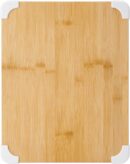 Nonslip Bamboo Cutting Board with Juice Groove, 11x14 Inch, White