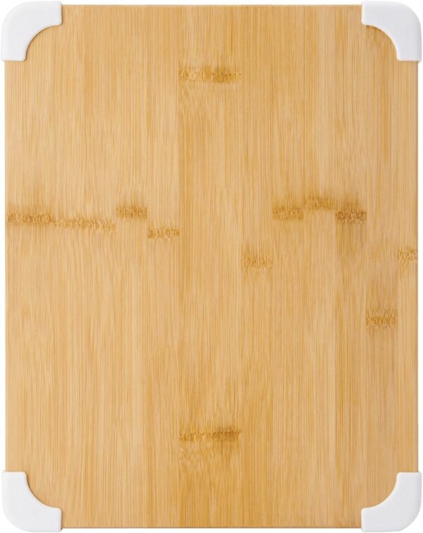 Nonslip Bamboo Cutting Board with Juice Groove, 11x14 Inch, White - Image 2